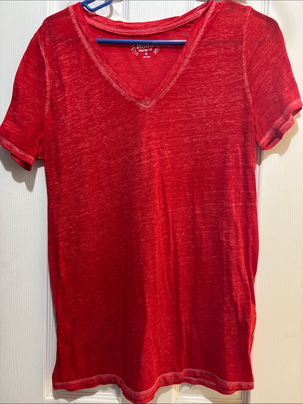 Mudd Red Roadtrip V-Neck Tee